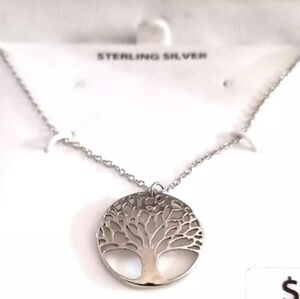 Tree Of Life Sterling Silver .925 Die Cut Pendant Necklace JCM New Box